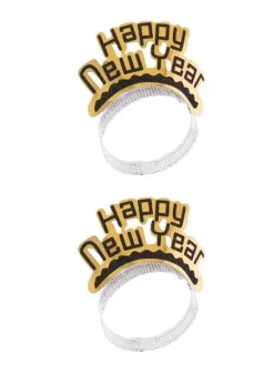 2 Diadèmes Happy New Year Or Et Noir