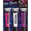 Smiffys 3 Colorations Mèches De Cheveux UV Néon – Moon Glow -Smiffys Soldes Boutique 3 colorations meches de cheveux uv neon moon glow