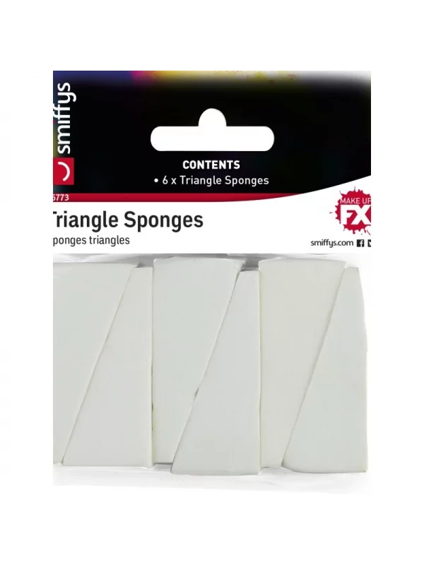 Smiffys 6 éponges Triangles Pour Maquillage 3 Smiffys 6 éponges Triangles Pour Maquillage