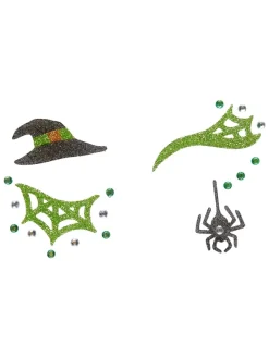 WIDMANN Adhésifs à Paillettes Visage - Sorcière Halloween -Smiffys Soldes Boutique adhesifs a paillettes visage sorciere halloween 3