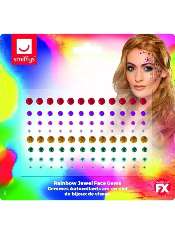 Smiffys Autocollants Bijoux Arc-en-ciel Pour Visage 5 Smiffys Autocollants Bijoux Arc-en-ciel Pour Visage – Image 3