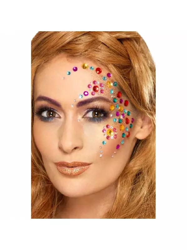 Smiffys Autocollants Bijoux Arc-en-ciel Pour Visage 3 Smiffys Autocollants Bijoux Arc-en-ciel Pour Visage
