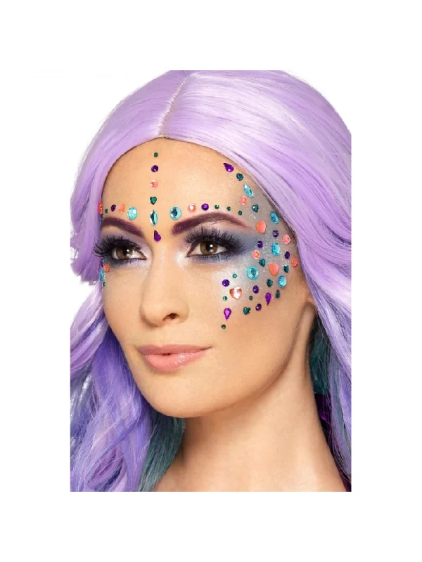 Smiffys Autocollants Bijoux Multicolores Pour Visage 4 Smiffys Autocollants Bijoux Multicolores Pour Visage – Image 2