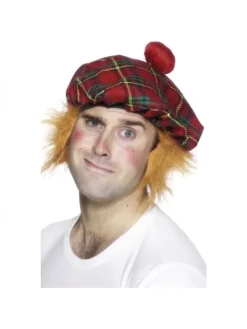Smiffys Béret écossais + Cheveux -Smiffys Soldes Boutique beret ecossais cheveux 2