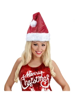 WIDMANN Bonnet De Noël Pailleté Rouge Ou Bleu 7 WIDMANN Bonnet De Noël Pailleté Rouge Ou Bleu -Smiffys Soldes Boutique bonnet de noel paillete rouge ou bleu 1