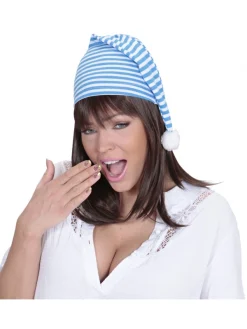 WIDMANN Bonnet De Nuit Bleu - Soirée Pyjama -Smiffys Soldes Boutique bonnet de nuit bleu soiree pyjama 1