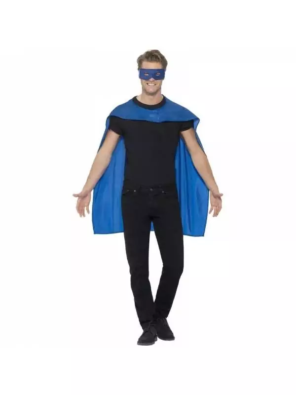 Smiffys Cape Avec Masque Bleu 2 Smiffys Cape Avec Masque Bleu