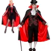 WIDMANN Cape De Vampire Noir Avec Doublure Rouge Et Col Haut - Adulte