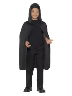 Smiffys Cape Noire Enfant Avec Capuche -Smiffys Soldes Boutique cape noire enfant avec capuche 2