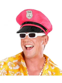 WIDMANN Casquette Police Rose Néon Avec Badge -Smiffys Soldes Boutique casquette police rose neon avec badge 2