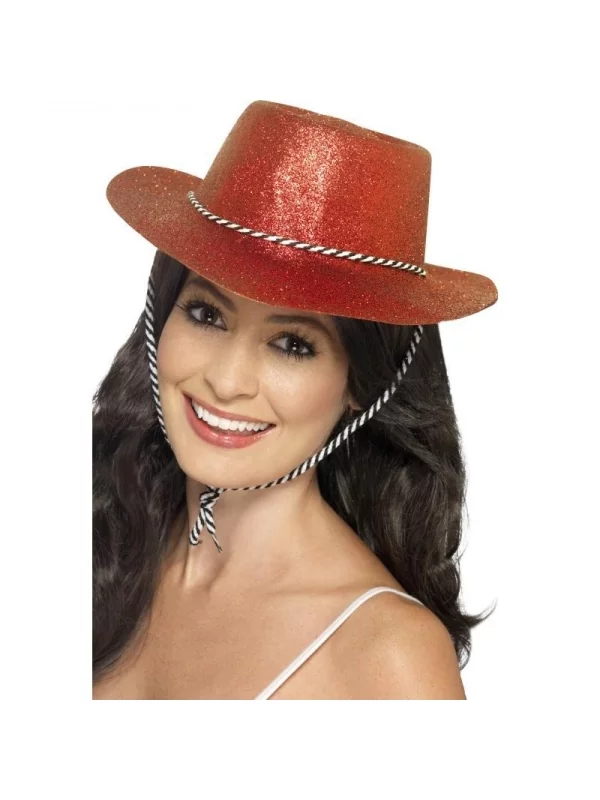 Smiffys Chapeau Cow-boy Pailleté Rouge Plastique Adulte 4 Smiffys Chapeau Cow-boy Pailleté Rouge Plastique Adulte – Image 2