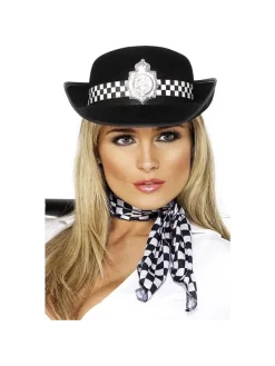 Smiffys Chapeau Feutre Noir De Policière