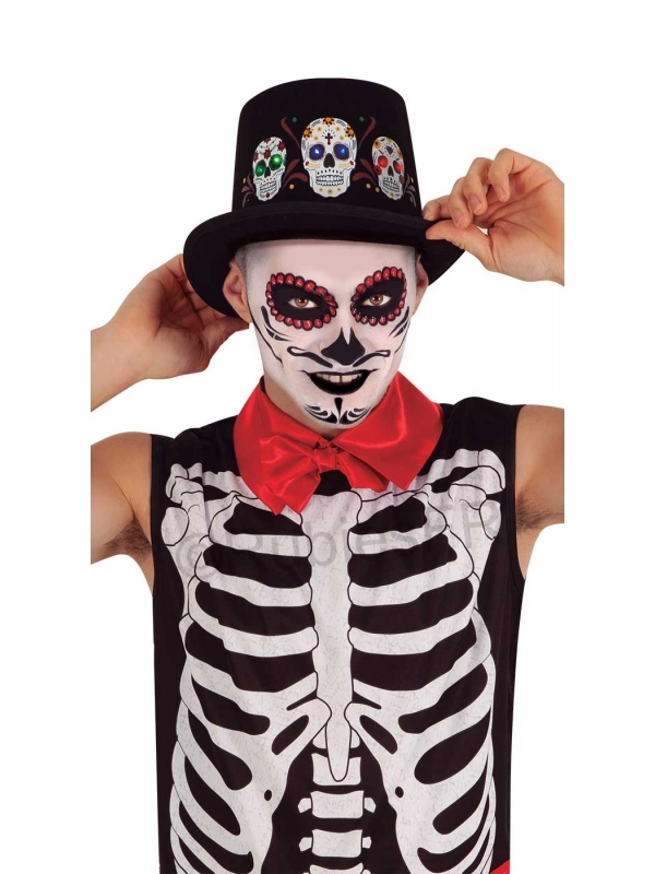 Chapeau Haut De Forme Lumineux Dia De Los Muertos 3 Chapeau Haut De Forme Lumineux Dia De Los Muertos