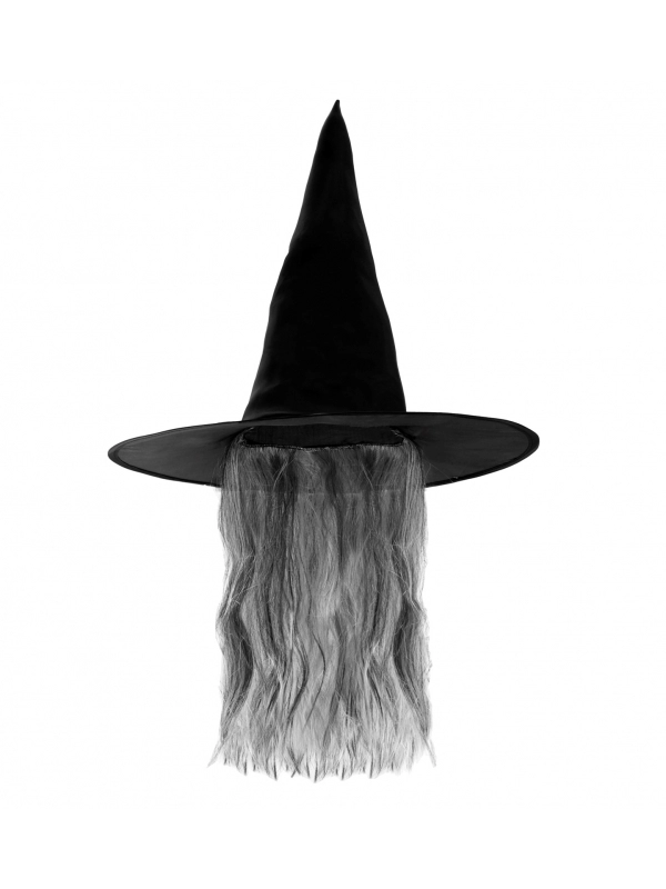 WIDMANN Chapeau Sorcière Femme, Noir Avec Cheveux 4 WIDMANN Chapeau Sorcière Femme, Noir Avec Cheveux – Image 2