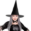 WIDMANN Chapeau Sorcière Femme, Noir Avec Cheveux