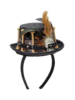 WIDMANN Chapeau Vaudou Noir Avec Ossements Et Plumes -Smiffys Soldes Boutique chapeau vaudou noir avec ossements et plumes 1