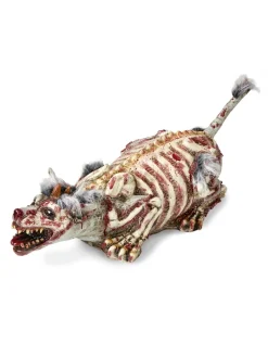 Chien Squelette Zombie Avec Poils 94 Cm