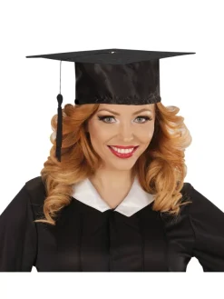 WIDMANN Coiffe De Lauréat En Satin Noir - Adulte