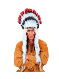 Coiffe Plumes, Chef Indien -Smiffys Soldes Boutique coiffe plumes chef indien 2