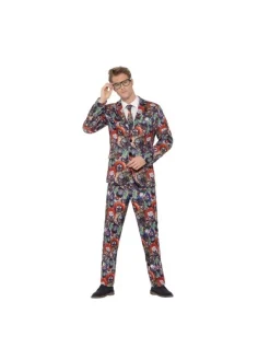 Smiffys Costume Sexy Homme, Motif Clown Maléfique (veste, Pantalon, Cravate)