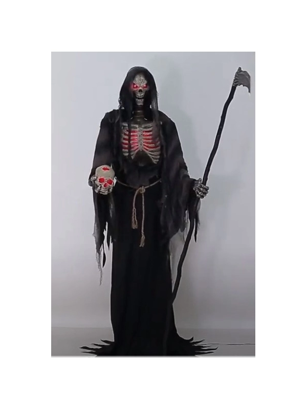 Décoration D'Halloween Avec Faucheuse Animée De 2,15m 3 Décoration D'Halloween Avec Faucheuse Animée De 2,15m