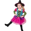 WIDMANN Déguisement De Sorcière Fille Multicolore (robe Tutu Et Chapeau) -Smiffys Soldes Boutique deguisement de sorciere fille multicolore robe tutu et chapeau