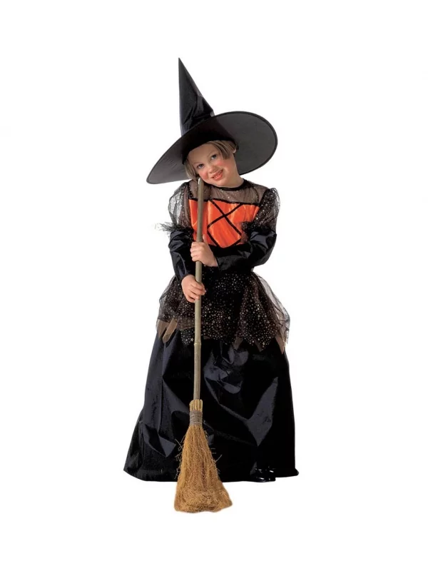 WIDMANN Déguisement De Sorcière Fille Noir Et Orange (robe Longue Et Chapeau) 3 WIDMANN Déguisement De Sorcière Fille Noir Et Orange (robe Longue Et Chapeau)