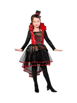 WIDMANN Déguisement De Vampire Fille Rouge Et Noir (robe Tutu, Mini-chapeau)