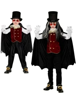 WIDMANN Déguisement De Vampire Garçon (chemise Avec Veste Et Jabot, Cape Avec Col)