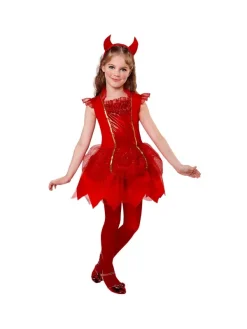 WIDMANN Déguisement Démon Fillette Rouge (robe Tutu, Serre-tête-cornes)
