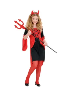 WIDMANN Déguisement Diablesse Rouge Et Noir (robe, Cornes)