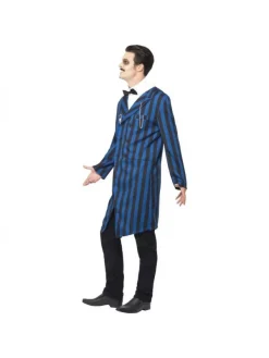 Smiffys Déguisement Duc Du Manoir (veste Rayée Bleu Et Noir, Fausse Chemise Et Noeud Papillon)