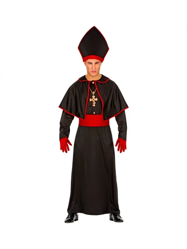 WIDMANN Déguisement Evêque Homme Noir Et Rouge Du XS Au XXXL 4 WIDMANN Déguisement Evêque Homme Noir Et Rouge Du XS Au XXXL – Image 2