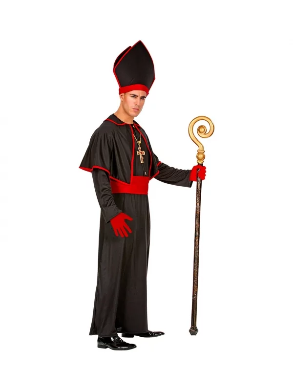 WIDMANN Déguisement Evêque Homme Noir Et Rouge Du XS Au XXXL 5 WIDMANN Déguisement Evêque Homme Noir Et Rouge Du XS Au XXXL – Image 3