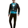 Smiffys Déguisement Jour Des Morts Noir Et Bleu Homme (veste, Ceinture Et Noeud Papillon) -Smiffys Soldes Boutique deguisement jour des morts noir et bleu homme veste ceinture et noeud papillon