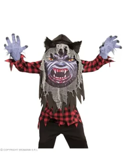 WIDMANN Déguisement Loup-Garou Enfant (tunique, Masque à Capuche Surdimensionné)