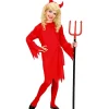 WIDMANN Déguisement Petit Démon Rouge Fille (robe, Ceinture, Cornes) -Smiffys Soldes Boutique deguisement petit demon rouge fille robe ceinture cornes