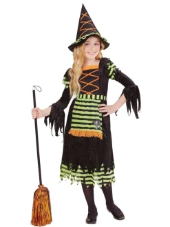 WIDMANN Déguisement Sorcière Fille Du 4 Au 7 Ans Noir Et Vert