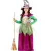WIDMANN Déguisement Sorcière Vert/violet (robe, Chapeau) -Smiffys Soldes Boutique deguisement sorciere vert violet robe chapeau