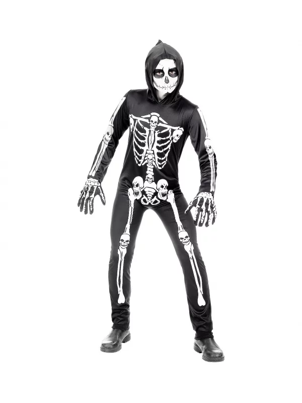 WIDMANN Déguisement Squelette Enfant (combinaison à Capuche) 4 WIDMANN Déguisement Squelette Enfant (combinaison à Capuche) – Image 2