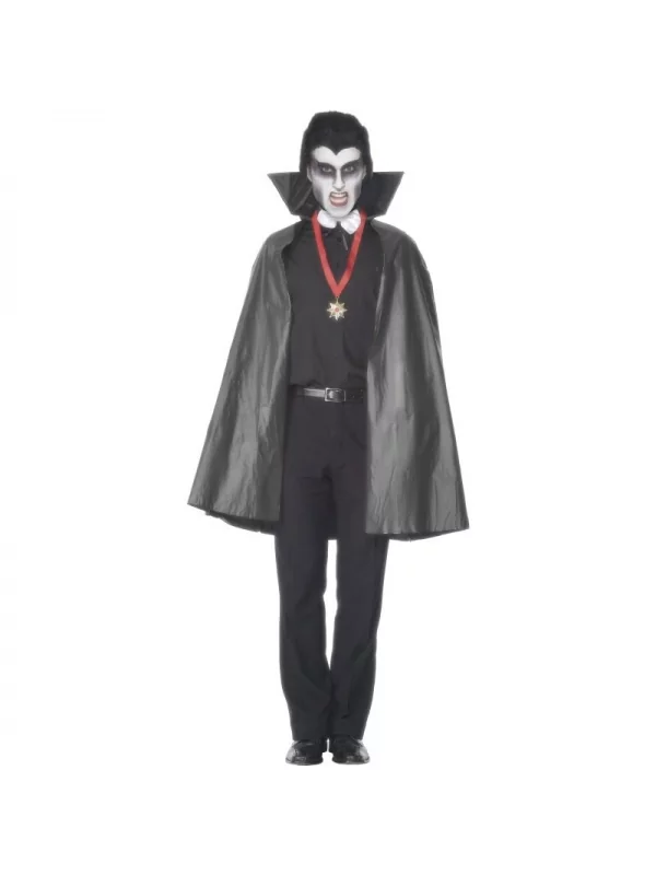 Smiffys Déguisement Vampire Cape Noire Homme (cape Pvc) 4 Smiffys Déguisement Vampire Cape Noire Homme (cape Pvc) – Image 2