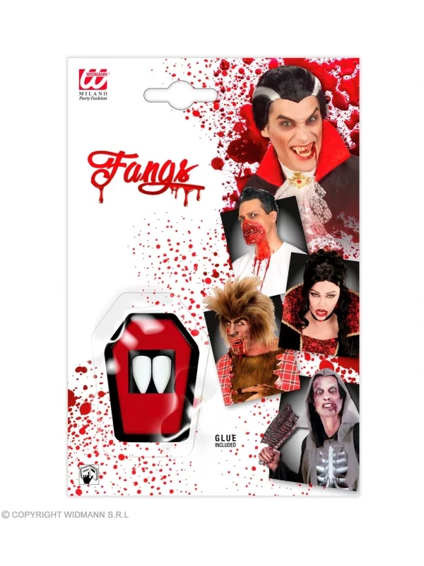 WIDMANN Dents De Vampire (2 Canines Et 0,6 Ml Colle Fixant) 4 WIDMANN Dents De Vampire (2 Canines Et 0,6 Ml Colle Fixant) – Image 2