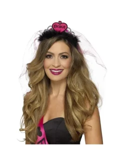 Smiffys Diadème Braut Fuschia