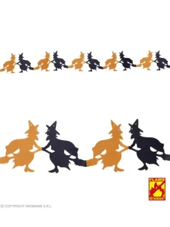 WIDMANN Guirlande De Sorcières Oranges Et Noires En Papier De 3 M