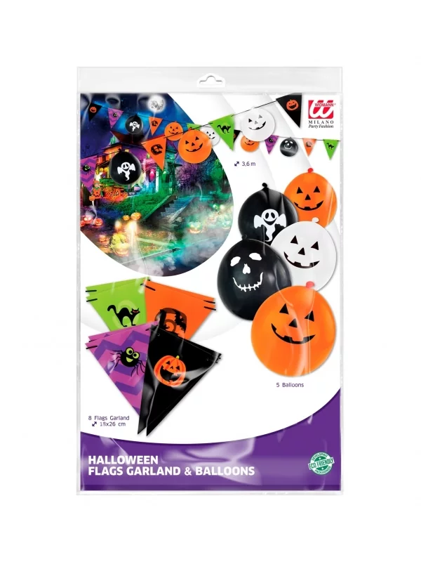 WIDMANN Guirlande Halloween - 3,6 M (8 Drapeaux + 5 Ballons) 6 WIDMANN Guirlande Halloween - 3,6 M (8 Drapeaux + 5 Ballons) – Image 4