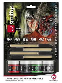 Smiffys Kit De Latex Liquide Zombie, Multicolore (4 Pots De Maquillage, 4 Applicateurs Et 4 éponge) 14 Smiffys Kit De Latex Liquide Zombie, Multicolore (4 Pots De Maquillage, 4 Applicateurs Et 4 éponge) -Smiffys Soldes Boutique kit de latex liquide zombie multicolore 4 pots de maquillage 4 applicateurs et 4 eponge 1