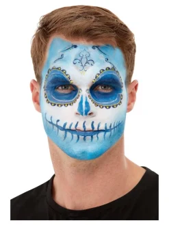 Smiffys Kit Maquillage Jour Des Morts Bleu Adulte (maquillage, Transferts, Crayons, éponge, Applicateur) -Smiffys Soldes Boutique kit de maquillage a leau jour des morts bleu 4