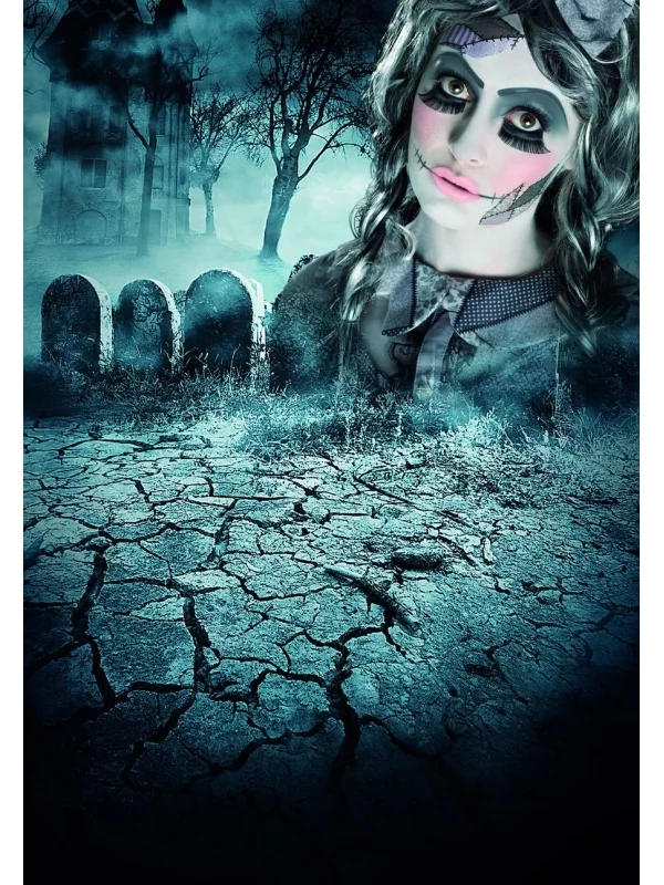 Smiffys Kit De Maquillage Poupée Abîmée, Aqua, Noir, Tatouages, Peinture Pour Visage, Cils, éponge Et Pinceau 9 Smiffys Kit De Maquillage Poupée Abîmée, Aqua, Noir, Tatouages, Peinture Pour Visage, Cils, éponge Et Pinceau – Image 7