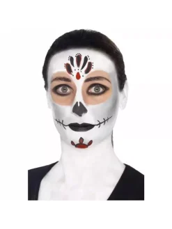 Kit Maquillage Jour De La Mort (maquillage Visage, Tatouages, Pierres Précieuses Autocollantes, Crayon, Applicateur) -Smiffys Soldes Boutique kit maquillage jour de la mort maquillage visage tatouages pierres precieuses autocollantes crayon applicateur 2