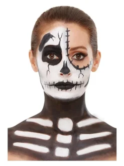 Smiffys Kit Maquillage Squelette, Aqua, Noir Et Blanc (Maquillage, Crayon, Sang Et éponge) 9 Smiffys Kit Maquillage Squelette, Aqua, Noir Et Blanc (Maquillage, Crayon, Sang Et éponge) -Smiffys Soldes Boutique kit maquillage squelette aqua noir et blanc maquillage crayon sang et eponge 2